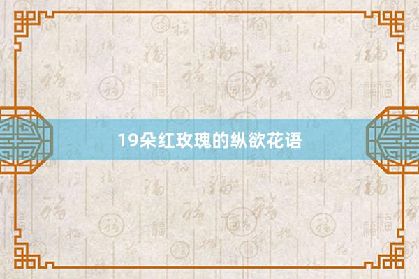 19朵红玫瑰的纵欲花语